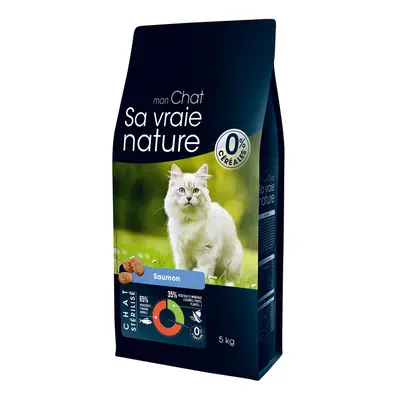 Croquettes Chat Stérilisé Sans Céréales - Sa Vraie Nature Saumon - 5 kg