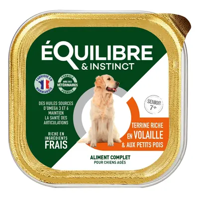 Boîte Chien Equilibre&Instinct Terrine chiens âgés riche en volaille 300 gr