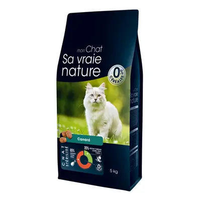 Croquettes Chat Stérilisé Sans Céréales - Sa Vraie Nature Canard - 5 kg