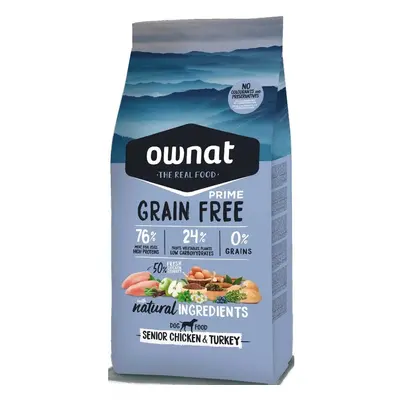 Croquettes Chien - Ownat Grain free prime Sénior Poulet et dinde - 12 kg