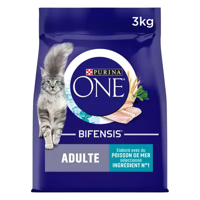 Croquettes Chat Purina One Adulte Poissons De Mer Céréales Complètes 3 kg