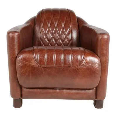 Fauteuil marron cuir Senna Vintage