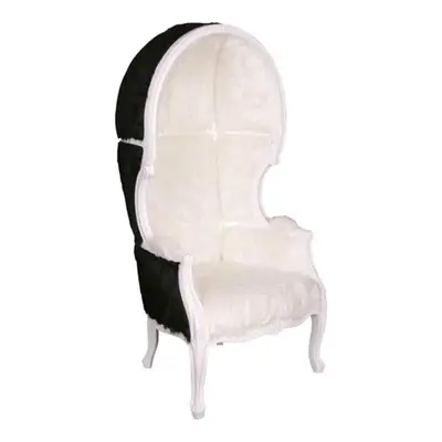 Fauteuil noir et blanc en fourrure Select 2