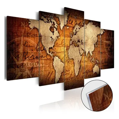 Tableau sur verre acrylique - Acrylic prints Bronze map I