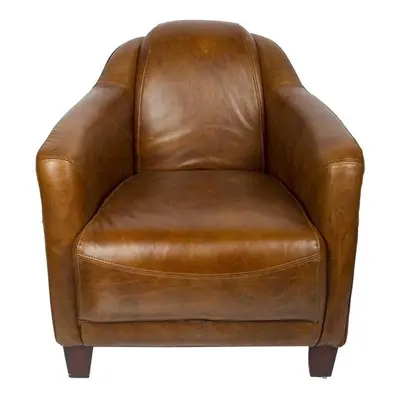 Fauteuil Whisky en cuir Milord Vintage