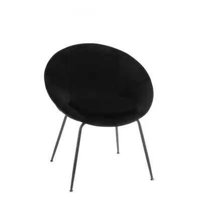 Chaise Ronde Métal/Textile Noir