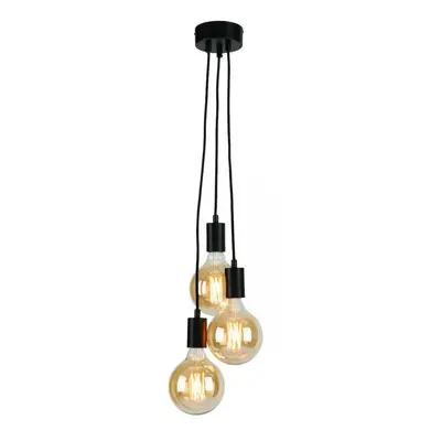 Suspension noire 3 ampoules Bergen