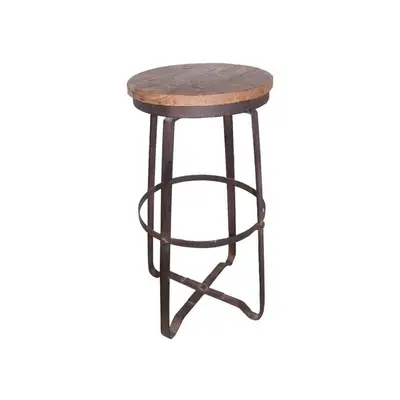 Tabouret de Bar Métal et Bois Style Industriel