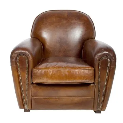 Fauteuil marron cuir Club Liverpool Vintage