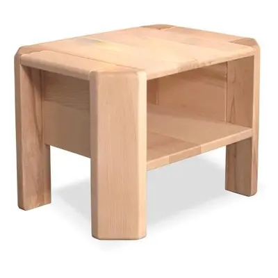 Table de Chevet Style Japandi Bois Massif Naturel Loft