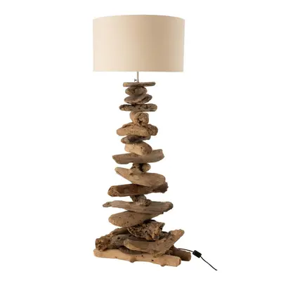 Lampe et Abat-Jour Bois Flotté Naturel Beige Medium