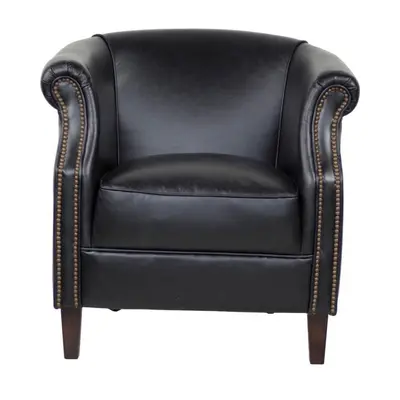 Fauteuil noir cuir Milton Vintage