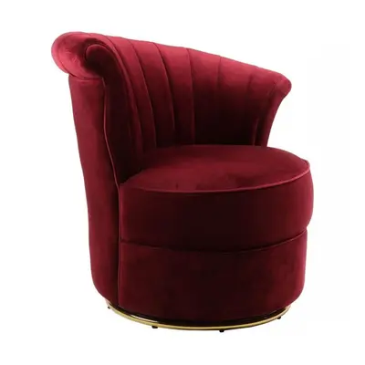 Fauteuils Velours Rouge Wave