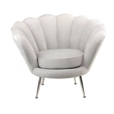 Fauteuil gris velours Lys