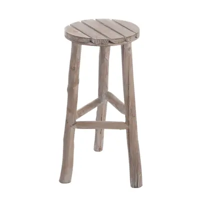 Tabouret Rond Bois Blanc Wash Medium