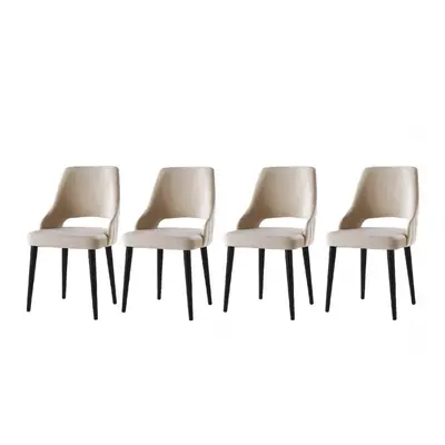 Set de 4 Chaises Crème Style Moderne Acelya