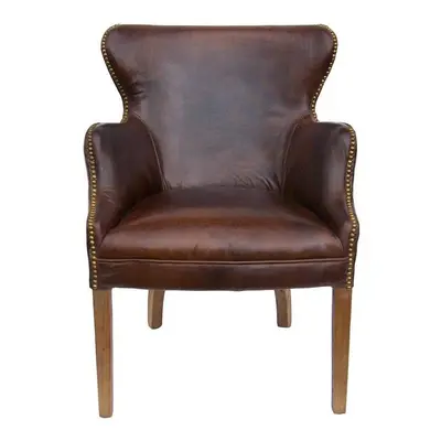 Fauteuil marron cuir Connor Vintage