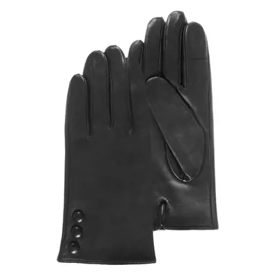 Isotoner - Gants Femme cuir 3 boutons Noir