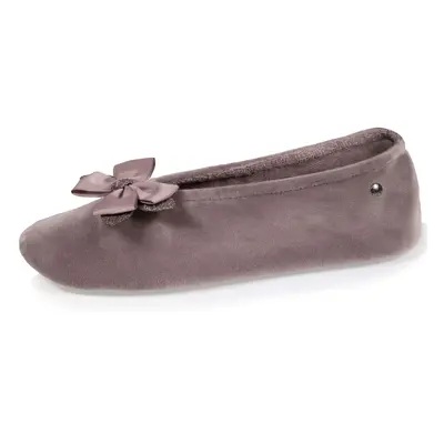 Chaussons ballerines Femme Nœud élégant gros-grain Taupe