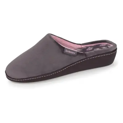 Chaussons mules talon Femme Gris foncé rose