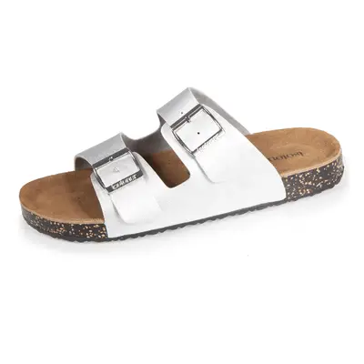 Isotoner - Mules claquettes Femme double bride Argenté