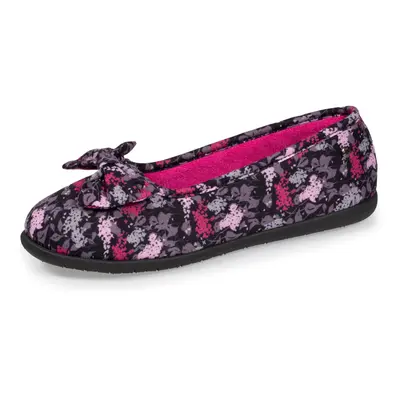 Chaussons ballerines Femme Fleurs rose