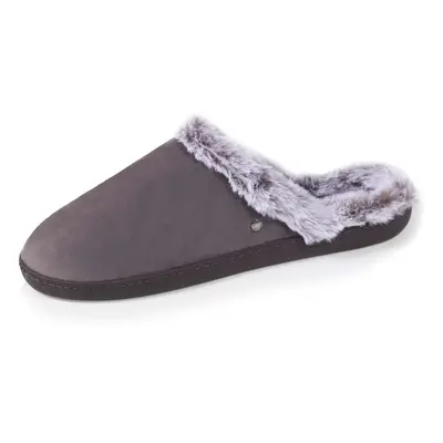 Chaussons mules Femme Fourrées Gris Foncé