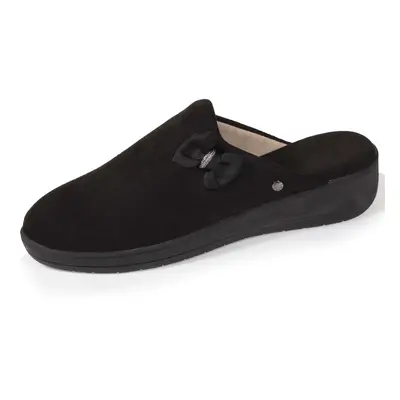 Chaussons mules Femme Talon Nœud Noir