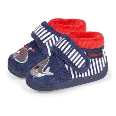 Chaussons bottillons scratch Bébé Baleine Marine