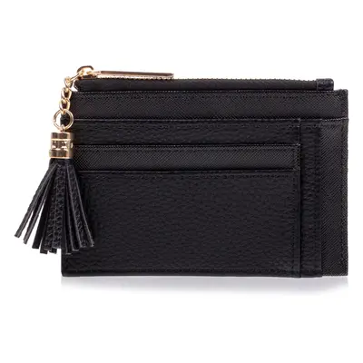 Porte-cartes Femme zippé Noir