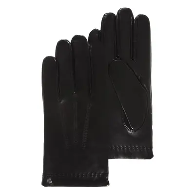 Gants Homme cuir/cachemire et soie Noir