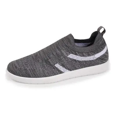 Isotoner - Baskets Confort Femme Slip-on à bandes Gris