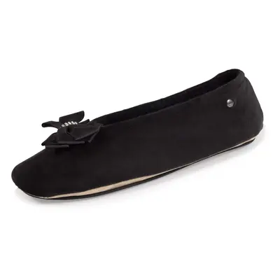 Chaussons ballerines Femme noeud précieux Noir