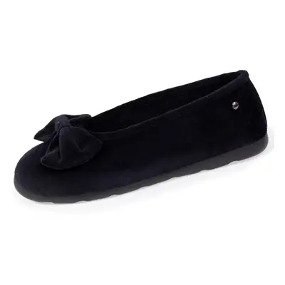 Chaussons ballerines Femme Nœud semelle confort Noir