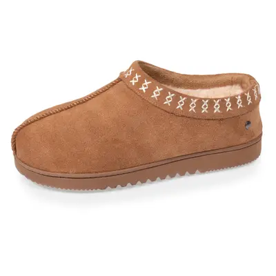 Chaussons bottillons bas cuir Femme Camel