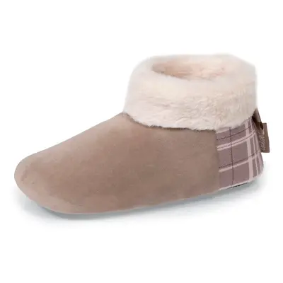 Isotoner - Chaussons bottillons Femme Beige tartan