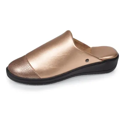 Chaussons mules talon Femme Doré