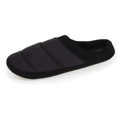 Isotoner - Chaussons mules Homme Noir Matelassé