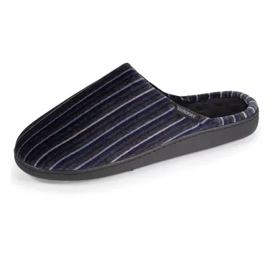 Chaussons mules Homme Rayures bleu/gris