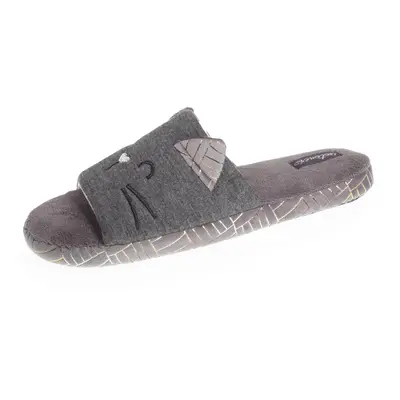 Isotoner - Chaussons sandales Femme 3D Gris chiné foncé