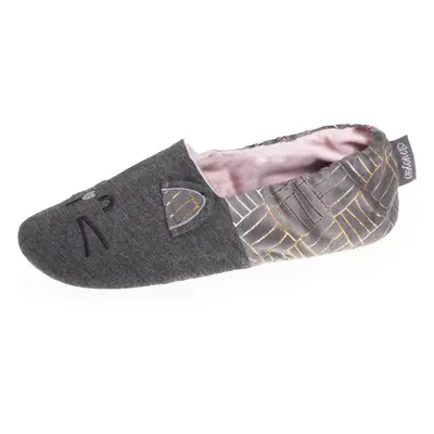 Chaussons slippers Femme 3D Gris chiné foncé