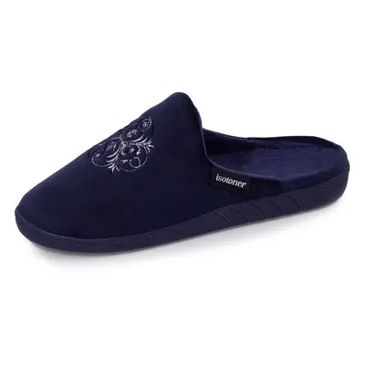 Isotoner - Chaussons mules Femme Marine blason