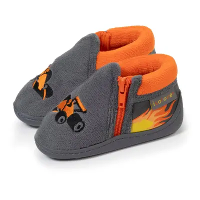 Isotoner - Chaussons bottillons zip Enfant Gris Formule 1