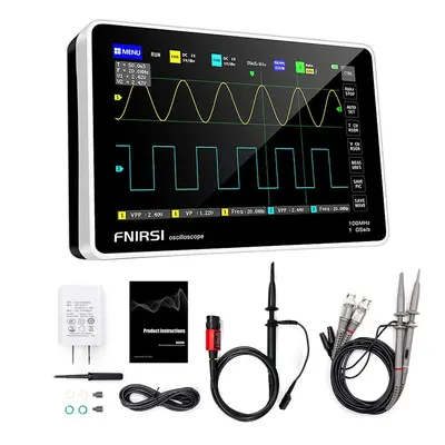 Oscilloscope pour tablette FNIRSI 1013D 7 pouces avec sonde haute tension 100X, 2 canaux, bande 