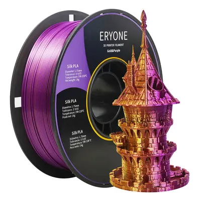 Filament PLA en soie bicolore ERYONE pour imprimantes 3D, tolérance 1,75 mm /- 0,03 mm, 1 kg (2,