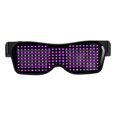 Lunettes Bluetooth émettant de la lumière LED rechargeables Cadre noir rose