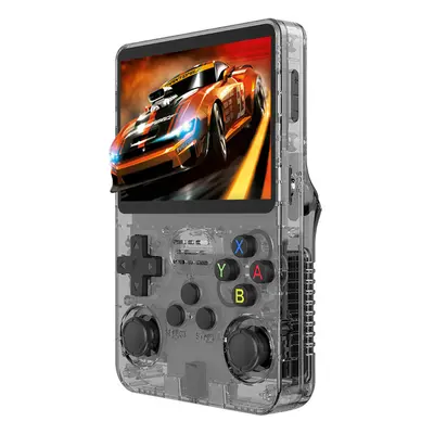 Console de jeu portable R36S, écran IPS de 3,5 pouces, système Linux, 11 émulateurs, 64 Go - Gri