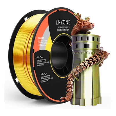 Filament PLA en soie triple couleur ERYONE pour imprimantes 3D, précision 1,75 mm/- 0,03 mm, 1 k