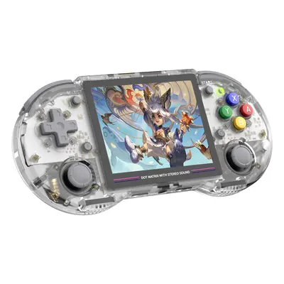 Console de jeu ANBERNIC RG353PS Carte TF 128 Go - Blanc Transparent