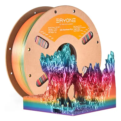 Filament pour imprimante 3D ERYONE Silk PLA 1 kg - Cascade arc-en-ciel